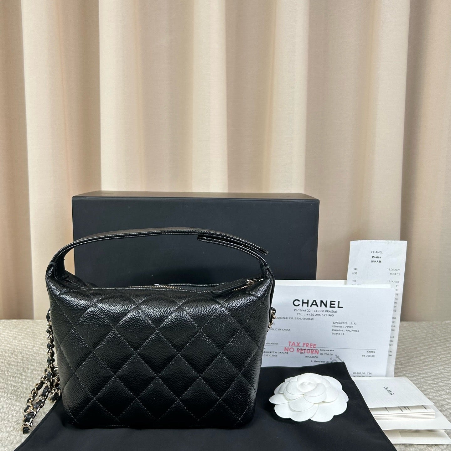 Chanel Lunch Box Small Black Caviar Bag