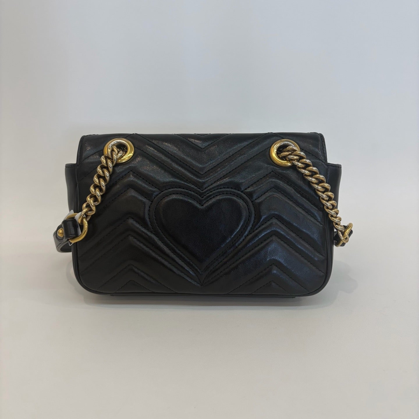 Gucci GG Marmont 22 Black Matelassé Leather Shoulder Bag
