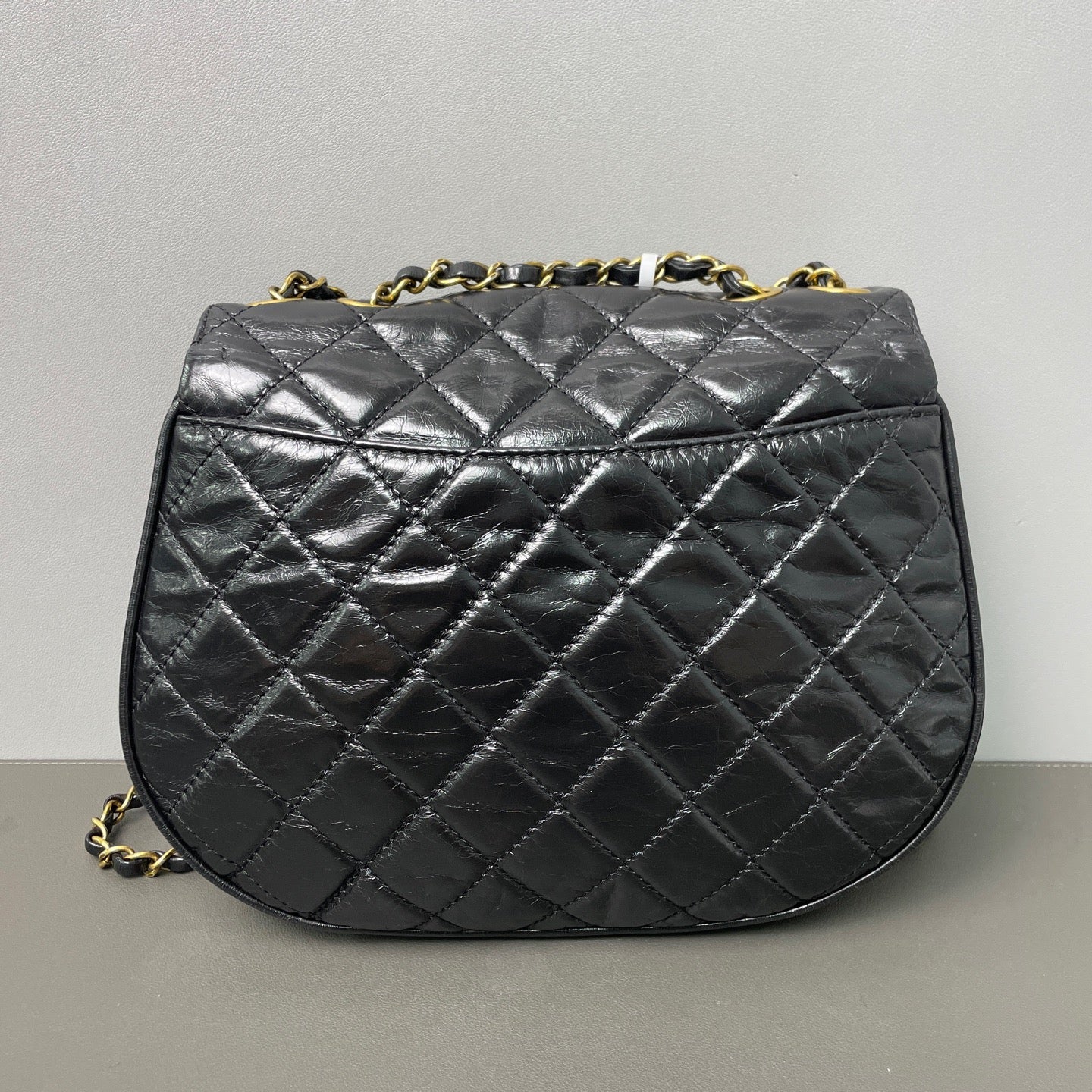 Chanel Vintage Half Moon Saddle Bag Black