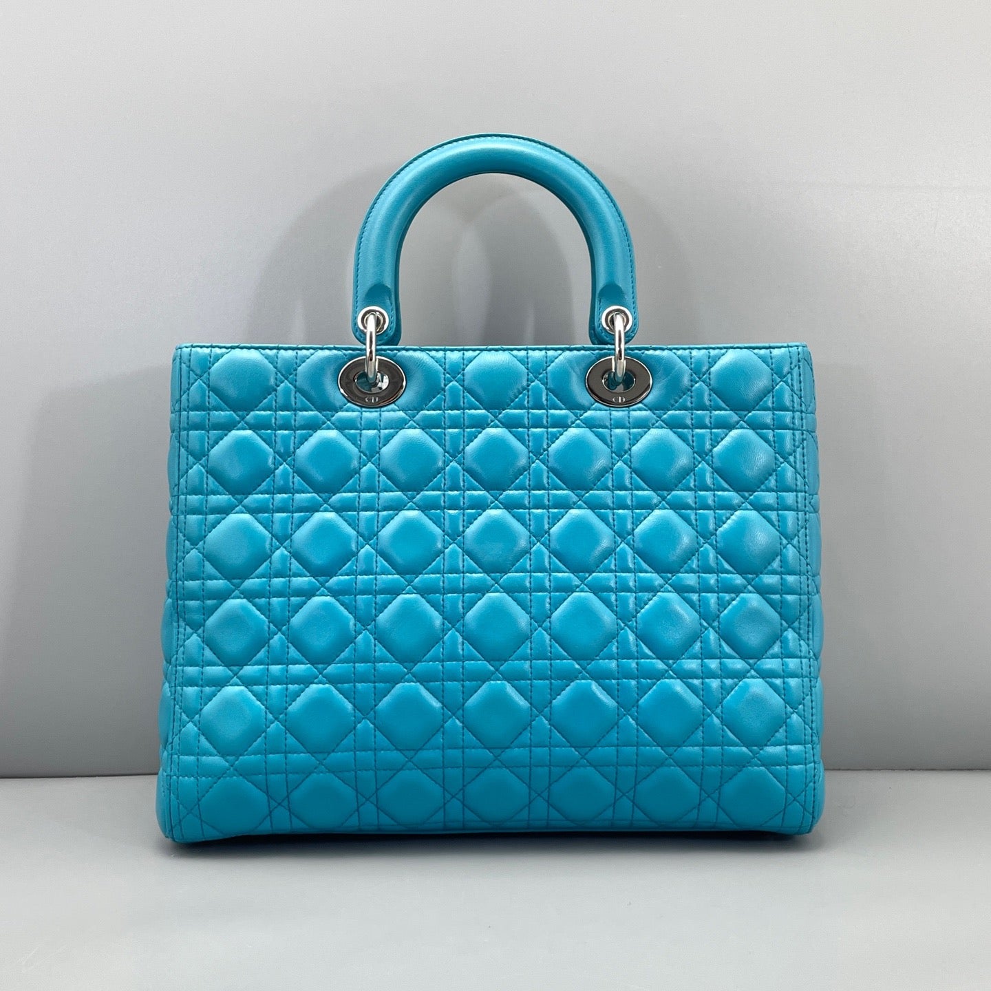 Dior Large Lady Dior Turquoise Cannage