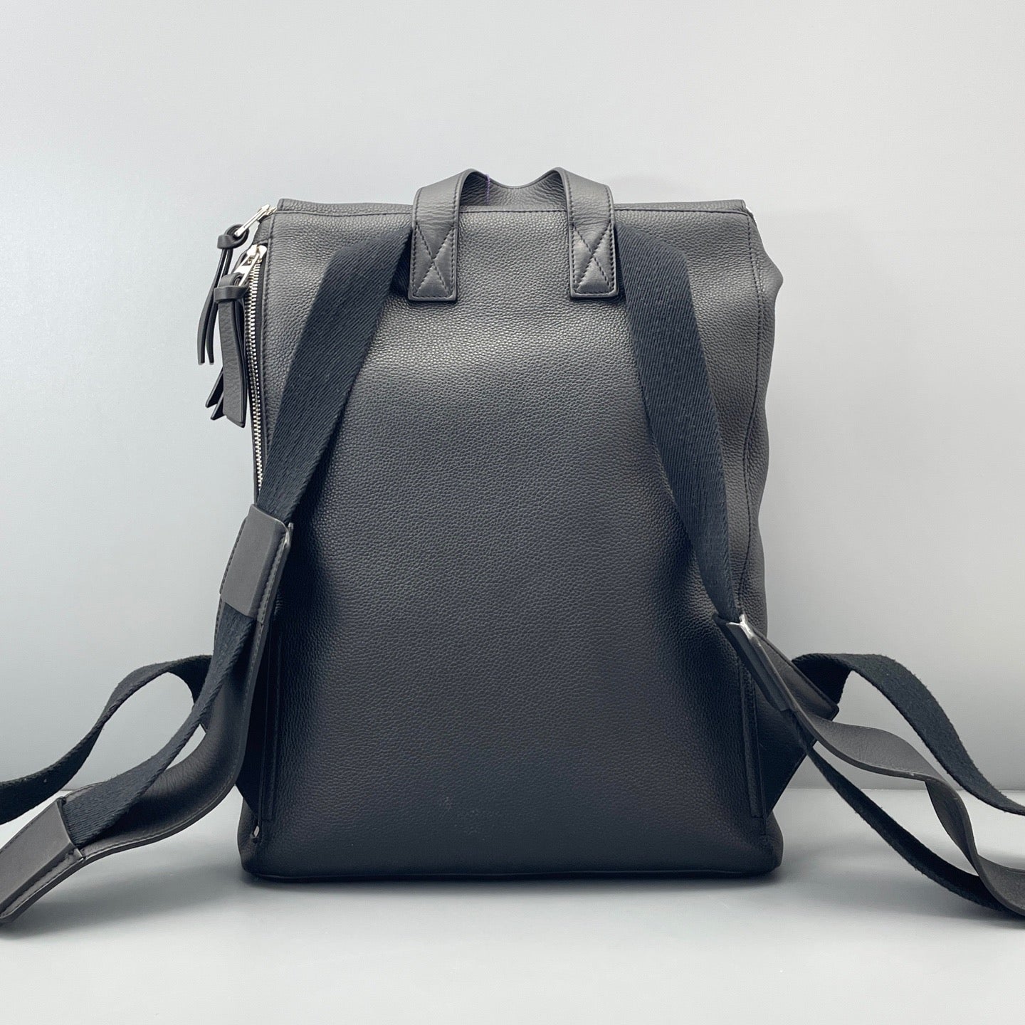 Loewe Black Pebble Leather Fold Top Backpack