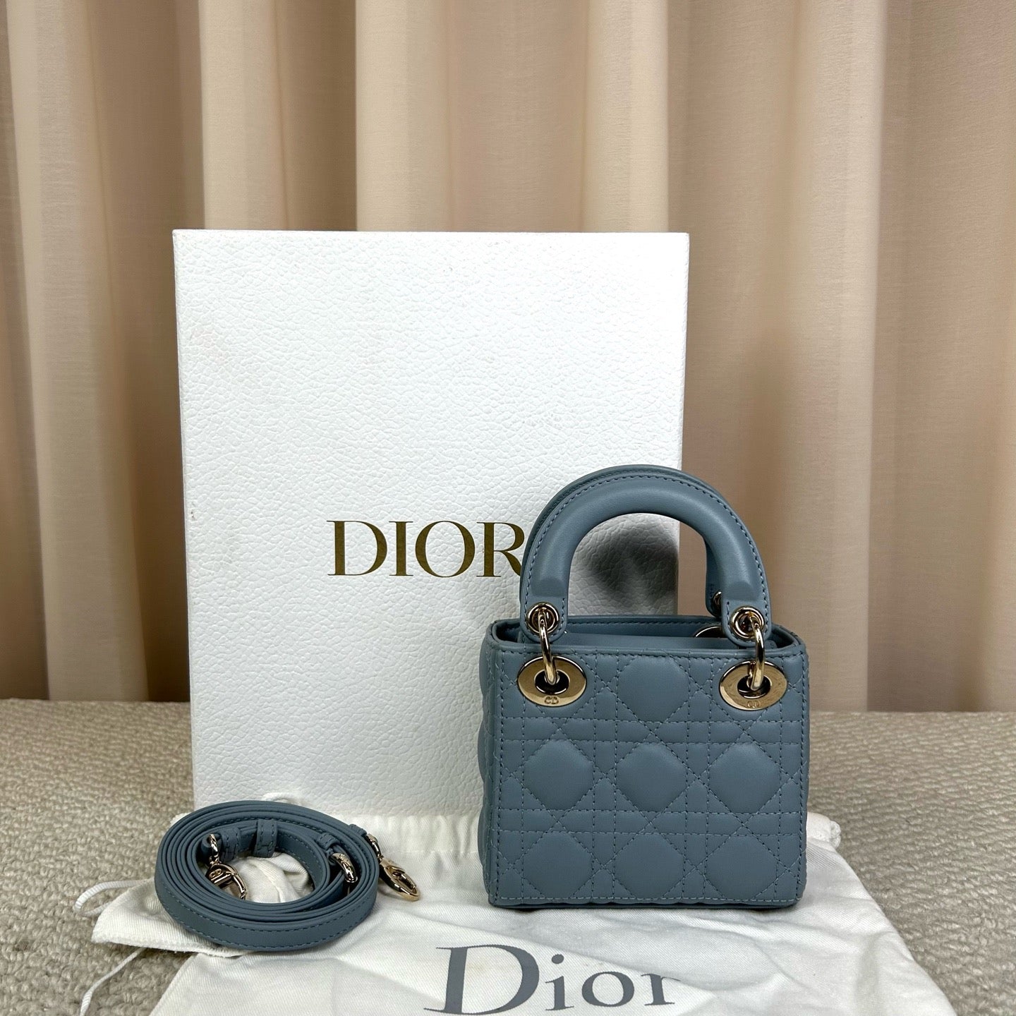 Dior Lady Dior Mini Haze Blue Lambskin