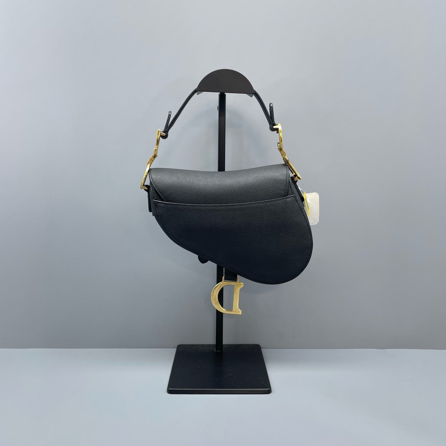 Dior Black Grained Calfskin Mini Saddle