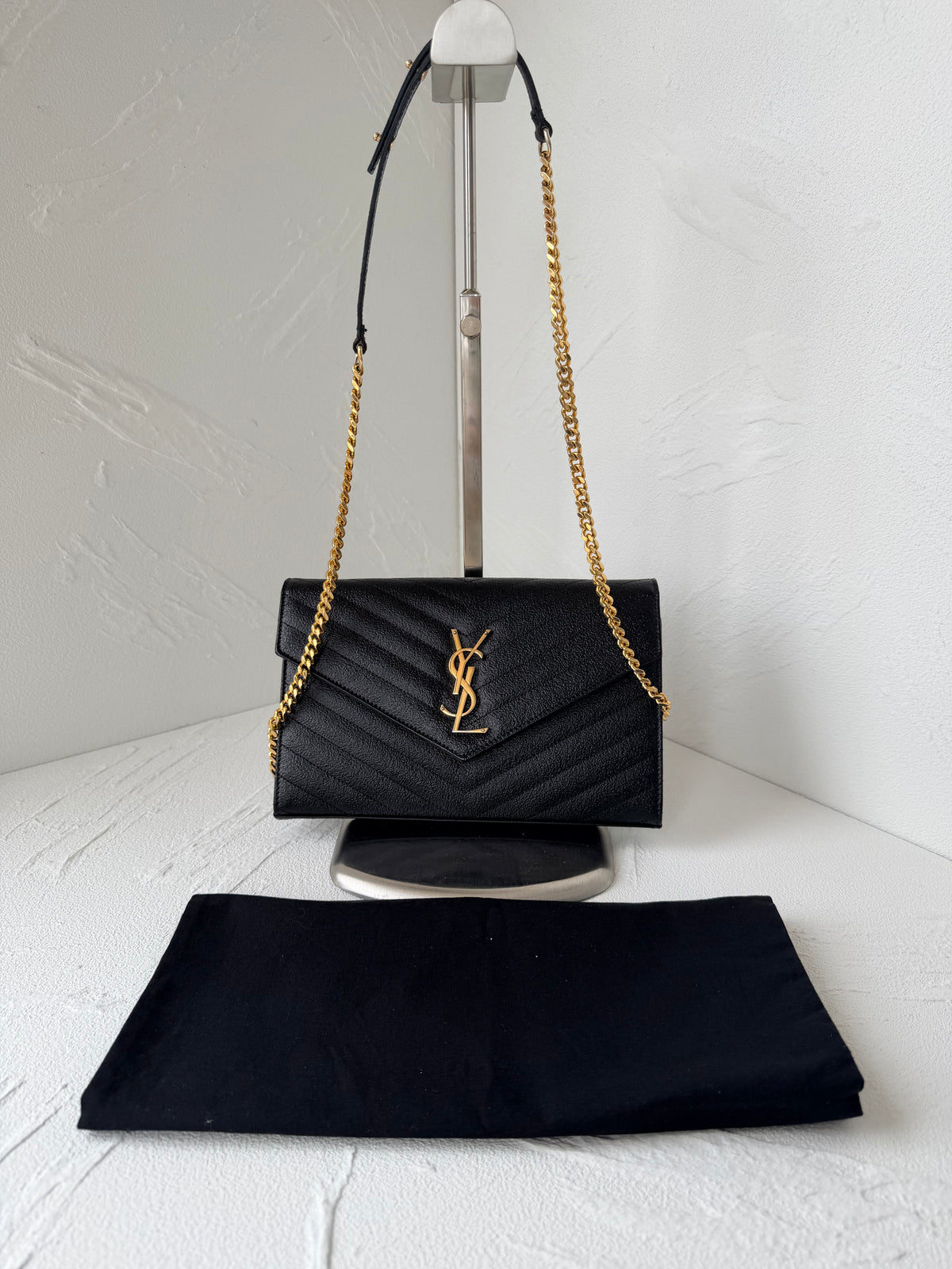 YSL Cassandre Medium Envelope Black