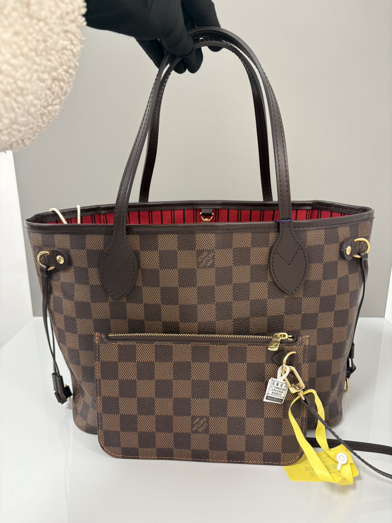 Louis Vuitton Neverfull MM Damier Ebene Canvas Tote Bag