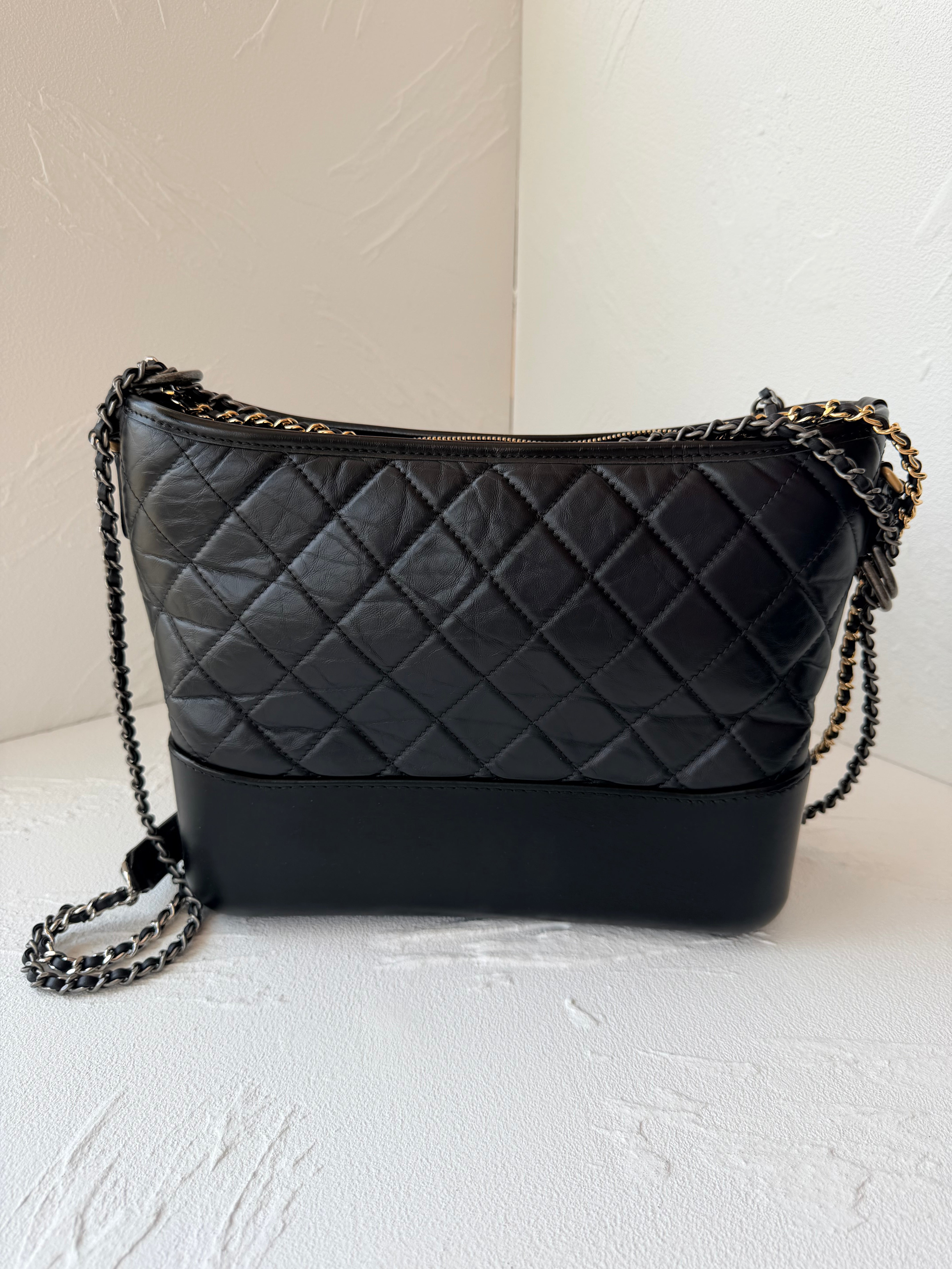 Chanel Gabrielle Medium Black Calfskin Crossbody Bag