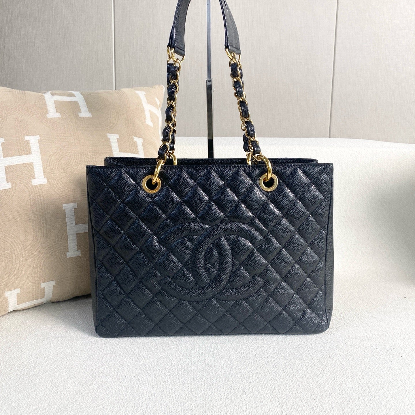 Chanel GST Black Caviar Leather Tote Bag
