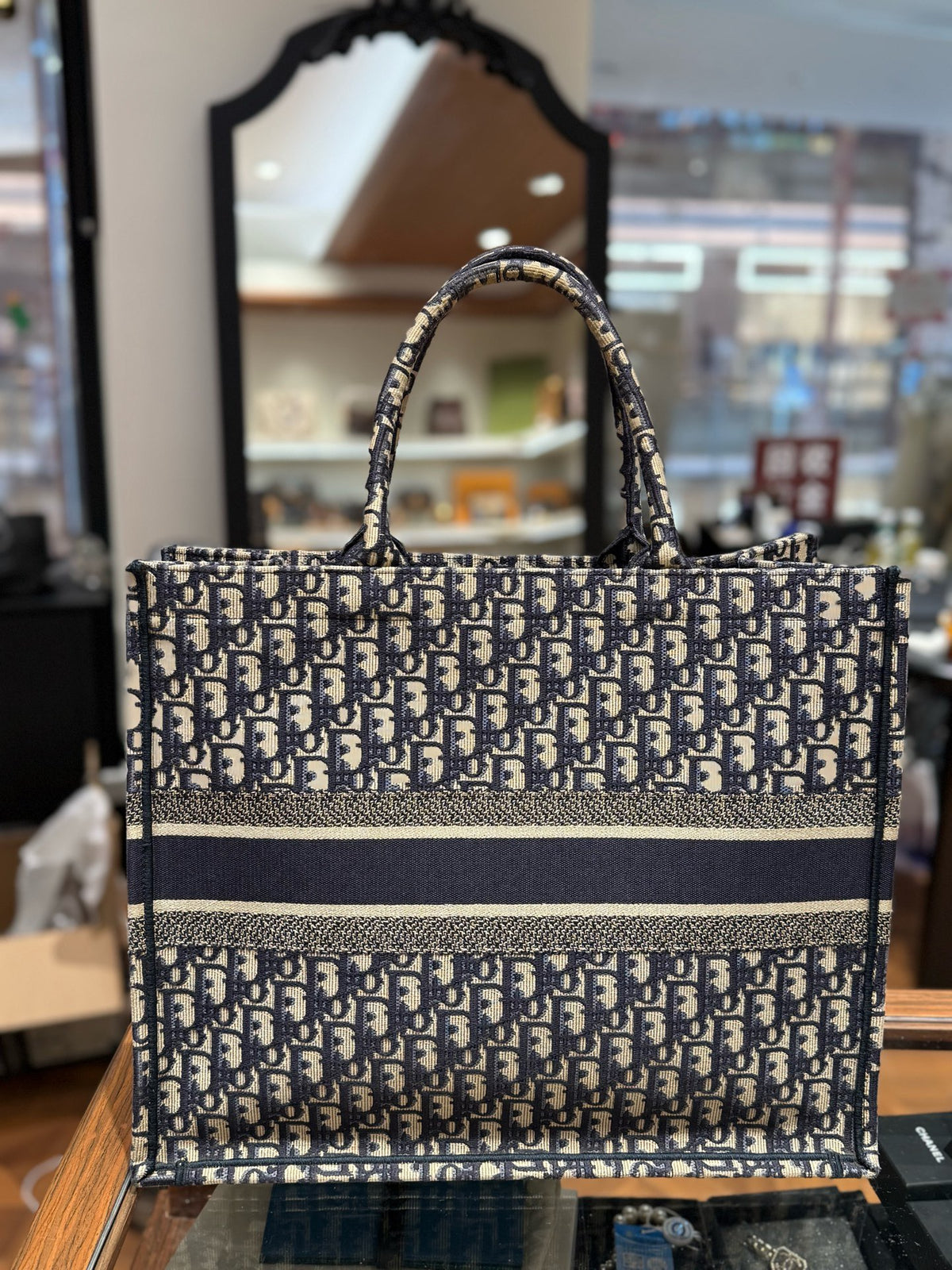 Dior Book Tote Large Oblique Blue