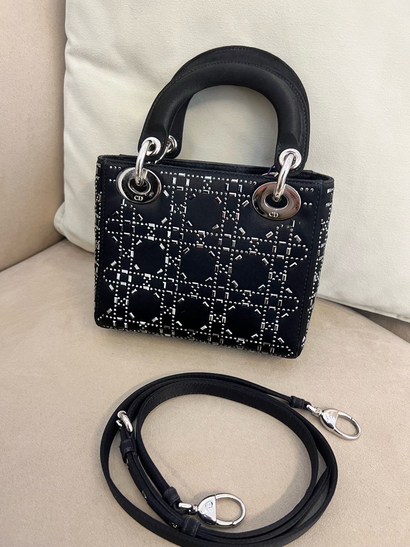 Lady Dior Satin Black Mini