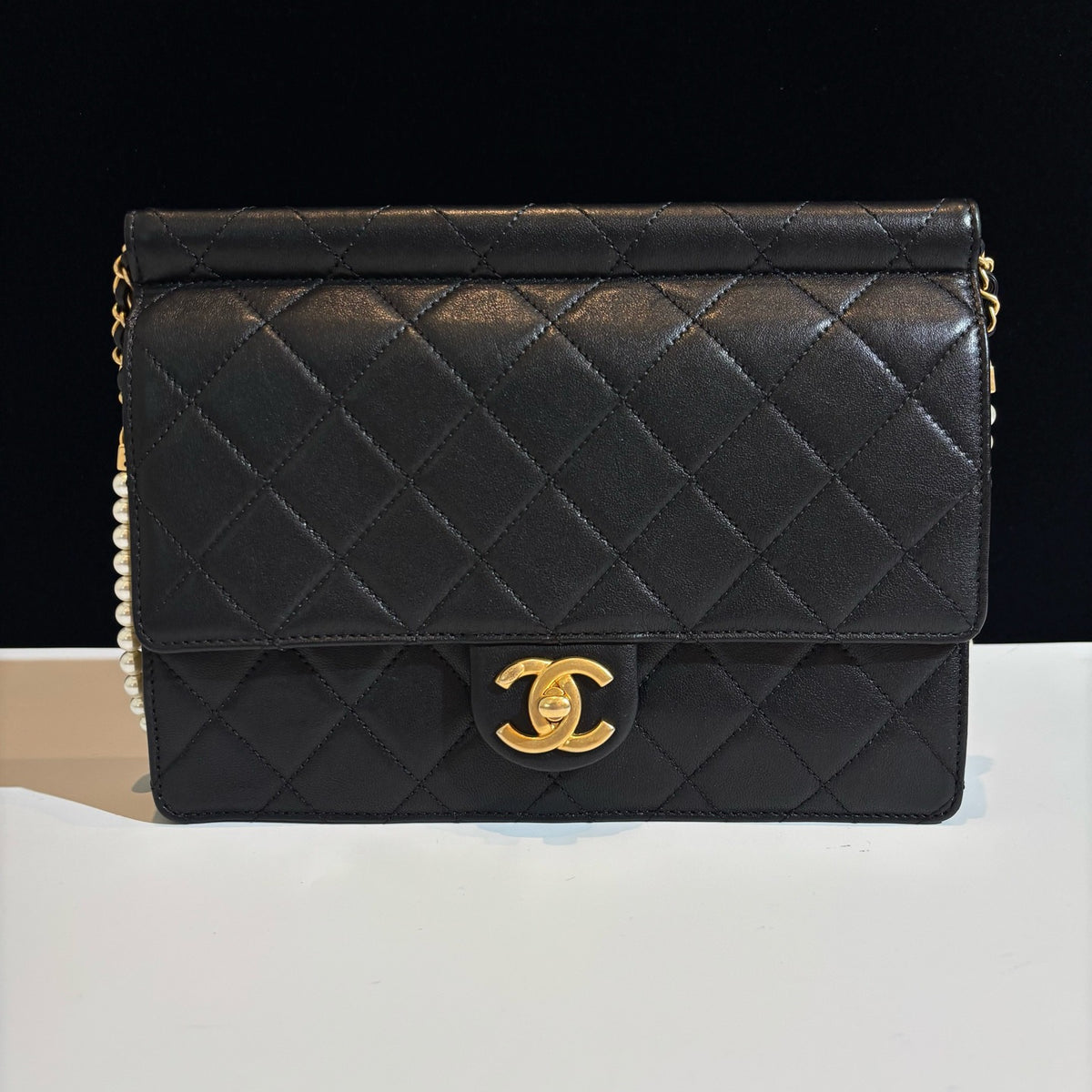 Chanel Pearl Chain Flap Shoulder Bag