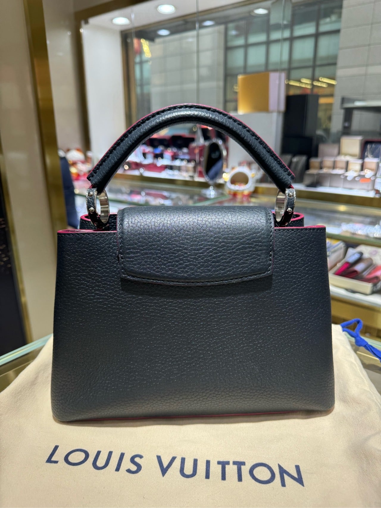 Louis Vuitton Black Calfskin Capucines BB