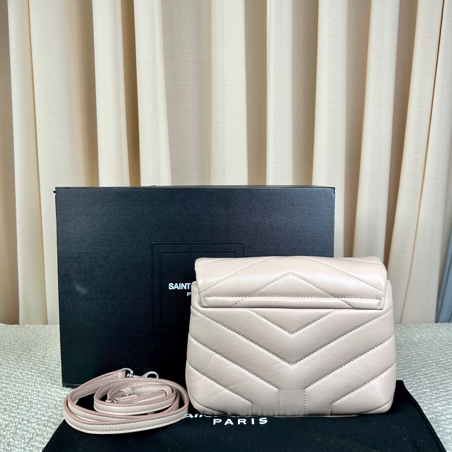 YSL Saint Laurent Loulou Pink Puffer Messenger Bag