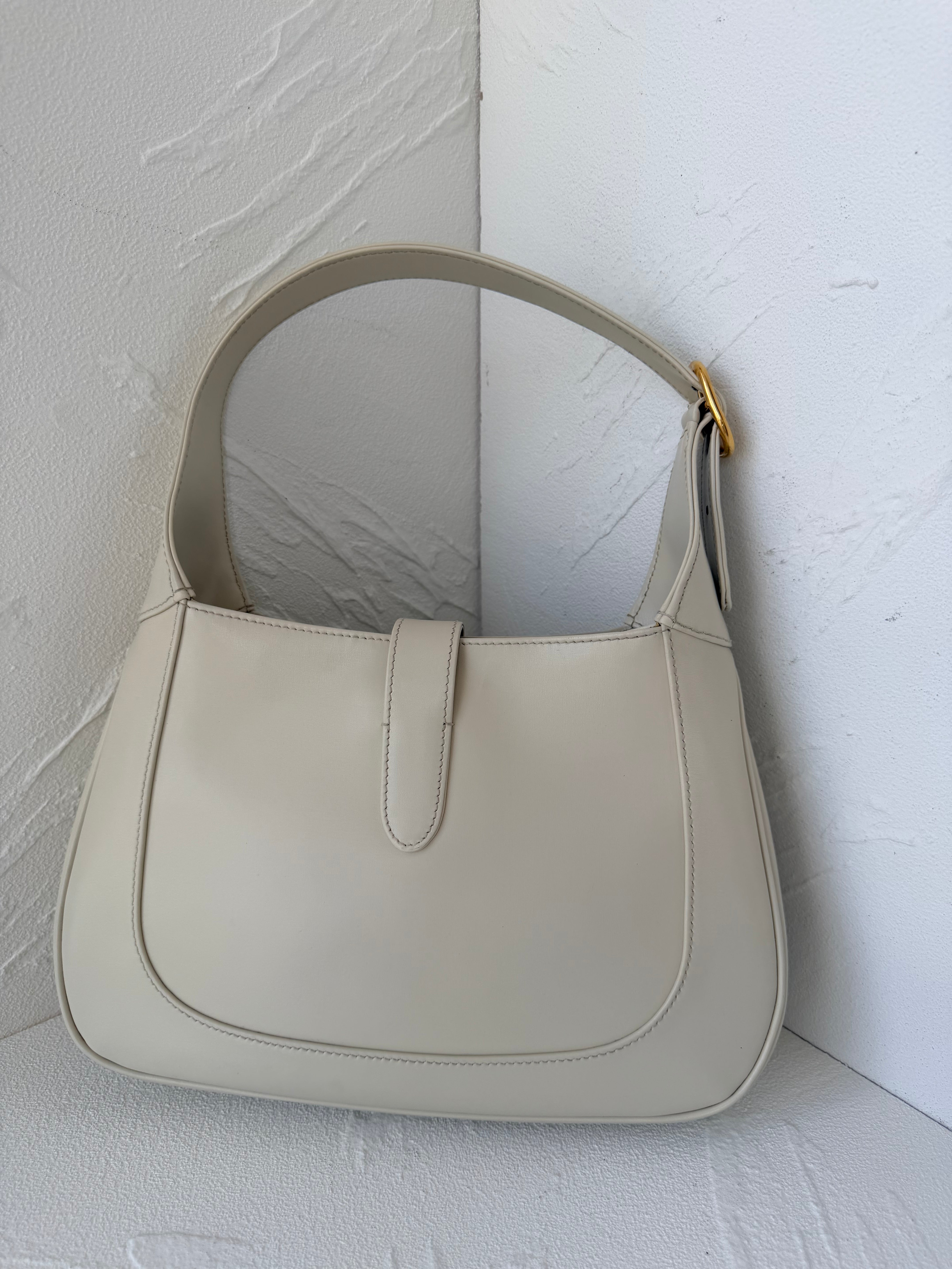 Gucci Jackie 1961 Small Shoulder Bag White Smooth Leather