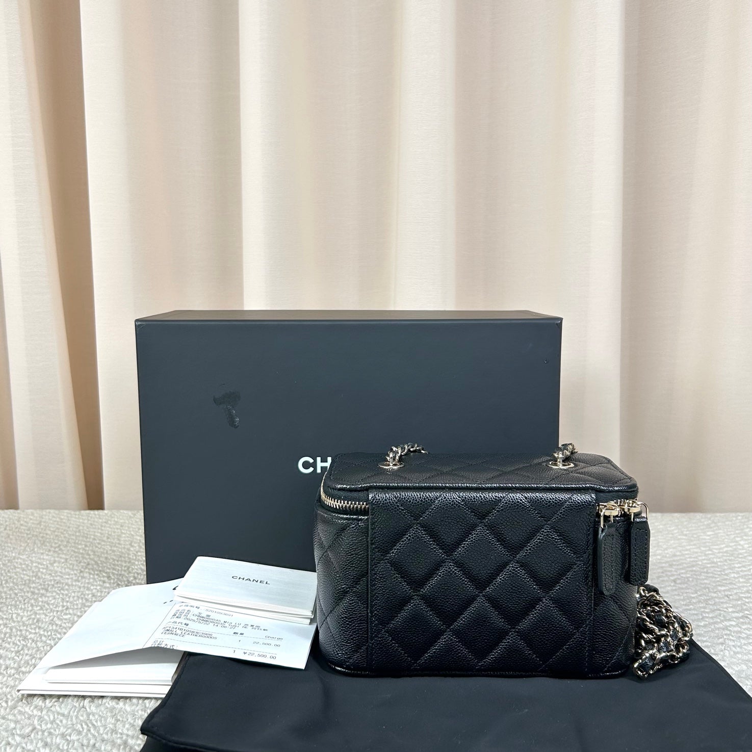 CHANEL Black Caviar Vanity Case Bag