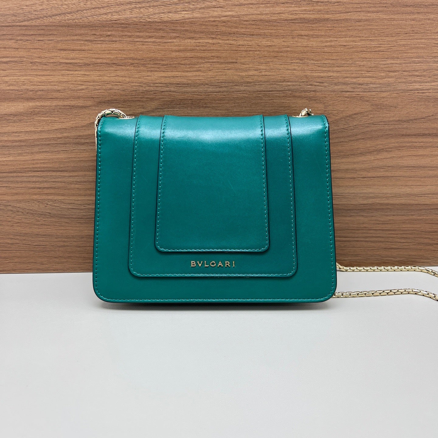 Bvlgari Serpenti Forever Green Leather Crossbody Bag