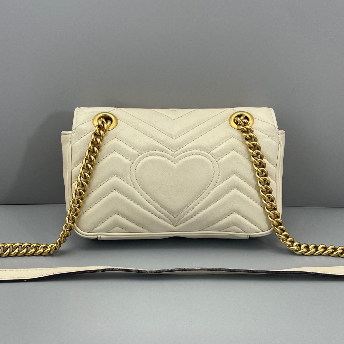 Gucci White GG Marmont Small