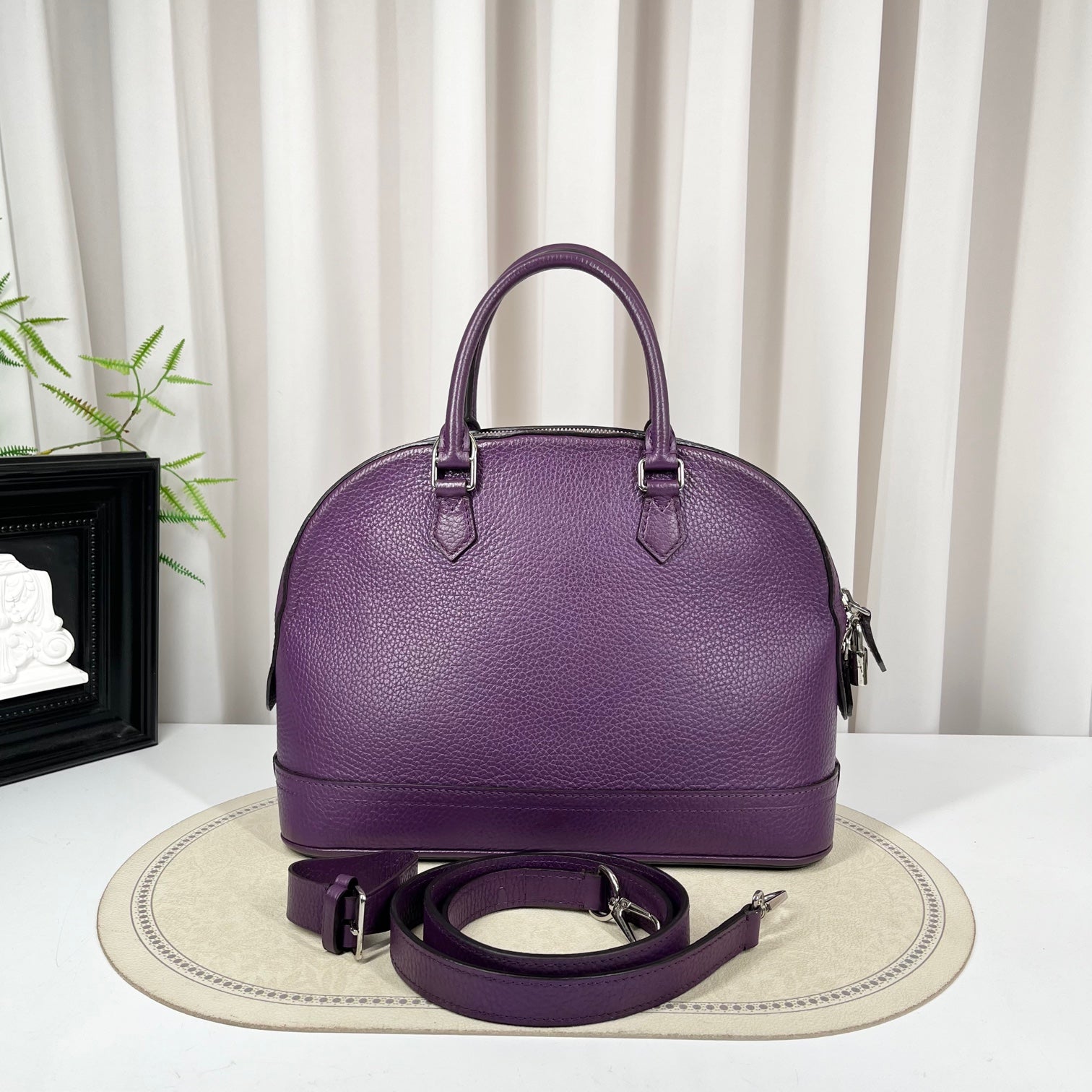 Louis Vuitton Alma PM Purple Taurillon Leather Crossbody Bag