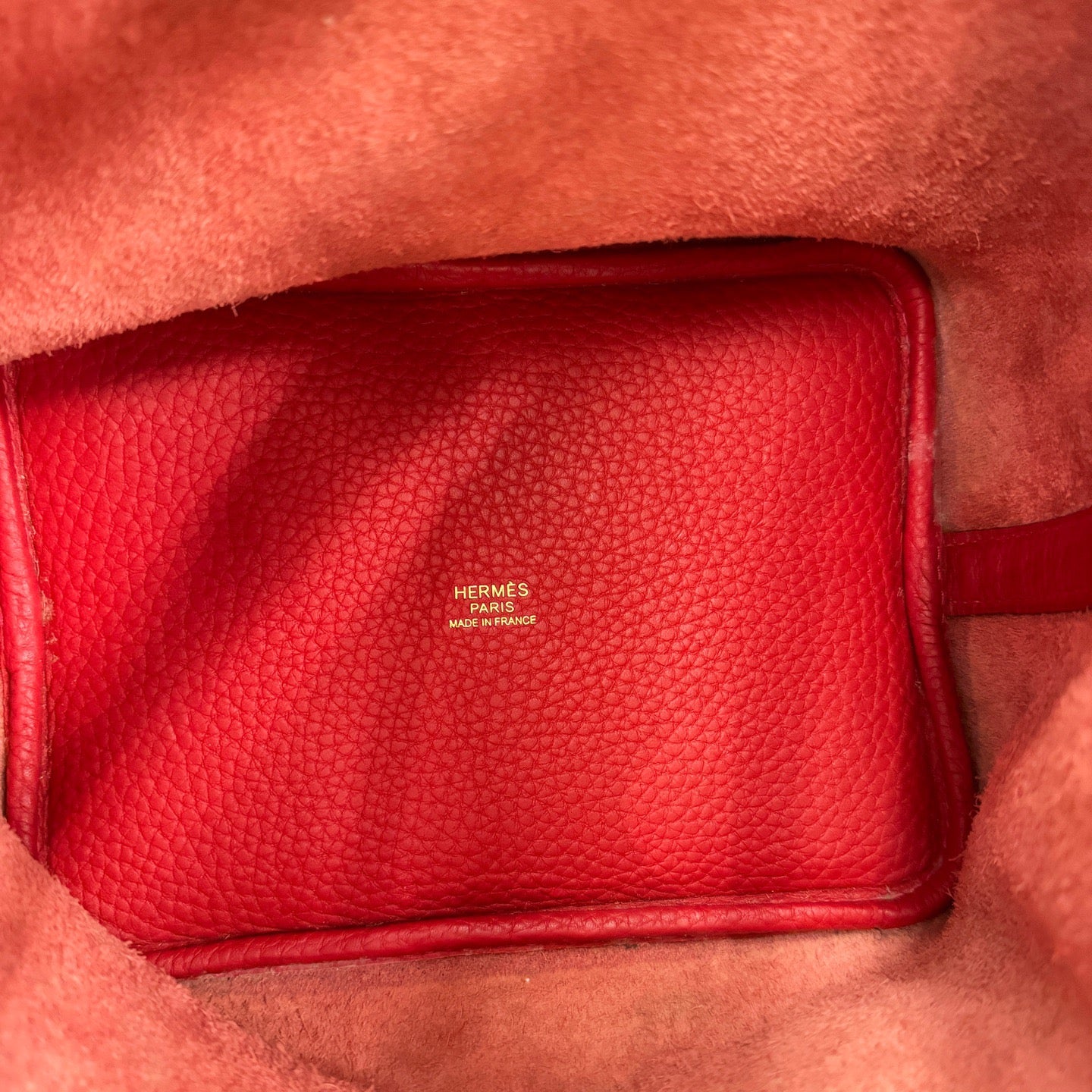 Authentic Pre-owned Hermès Picotin Lock 18 Rouge Clemence Leather Gold Hardware A Stamp