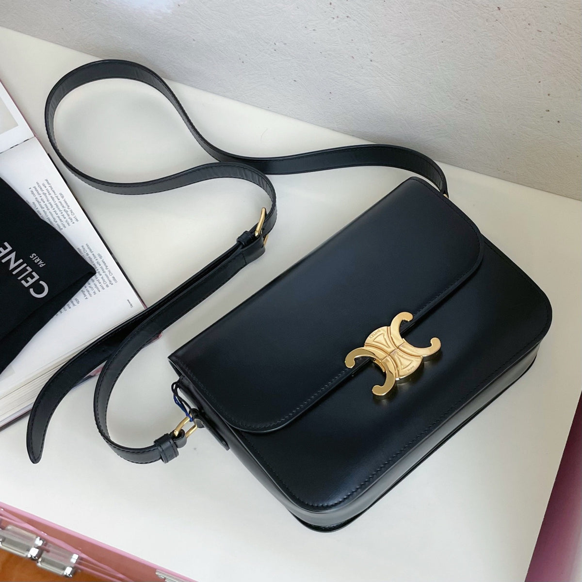 Celine Triomphe Medium Black