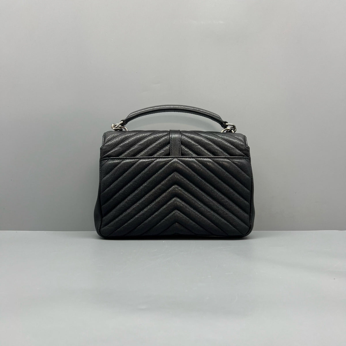 Saint Laurent Black V-Quilted Leather Handbag