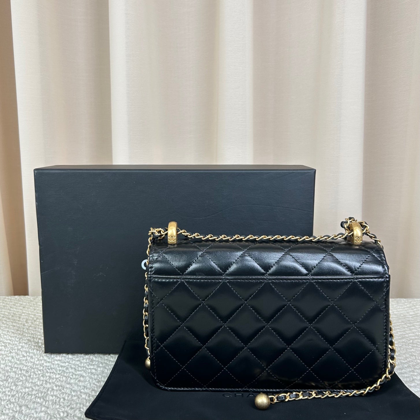Chanel Double Gold Ball WOC (Wallet on Chain)