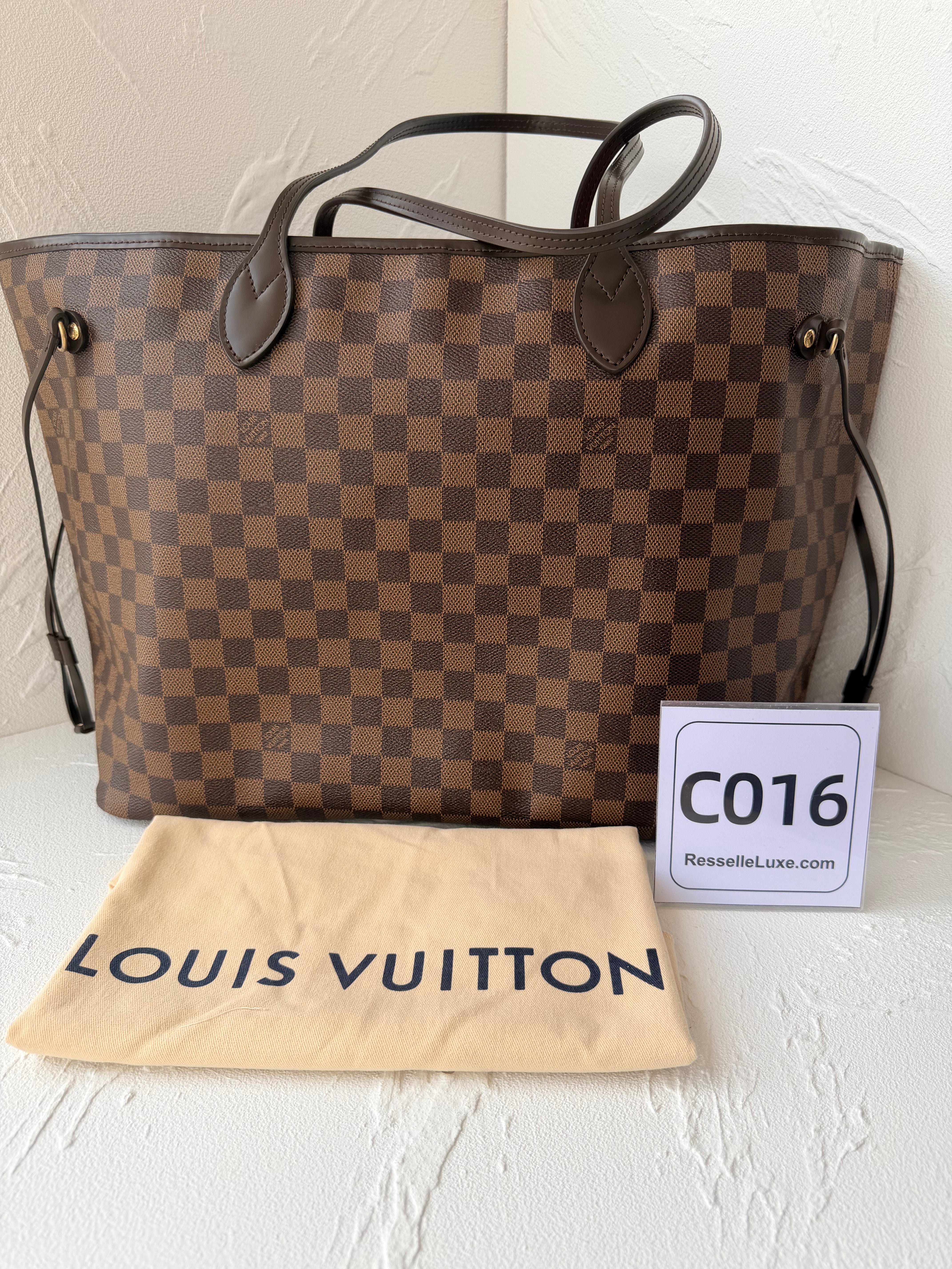 Louis Vuitton Neverfull GM Damier Ebene Canvas Tote Bag