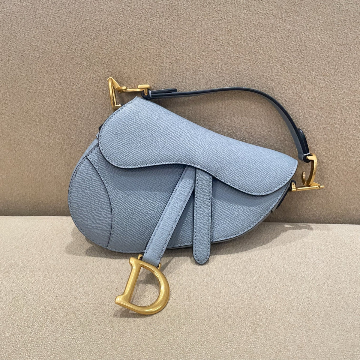 Dior Saddle Small, Denim Blue Grained Calfskin