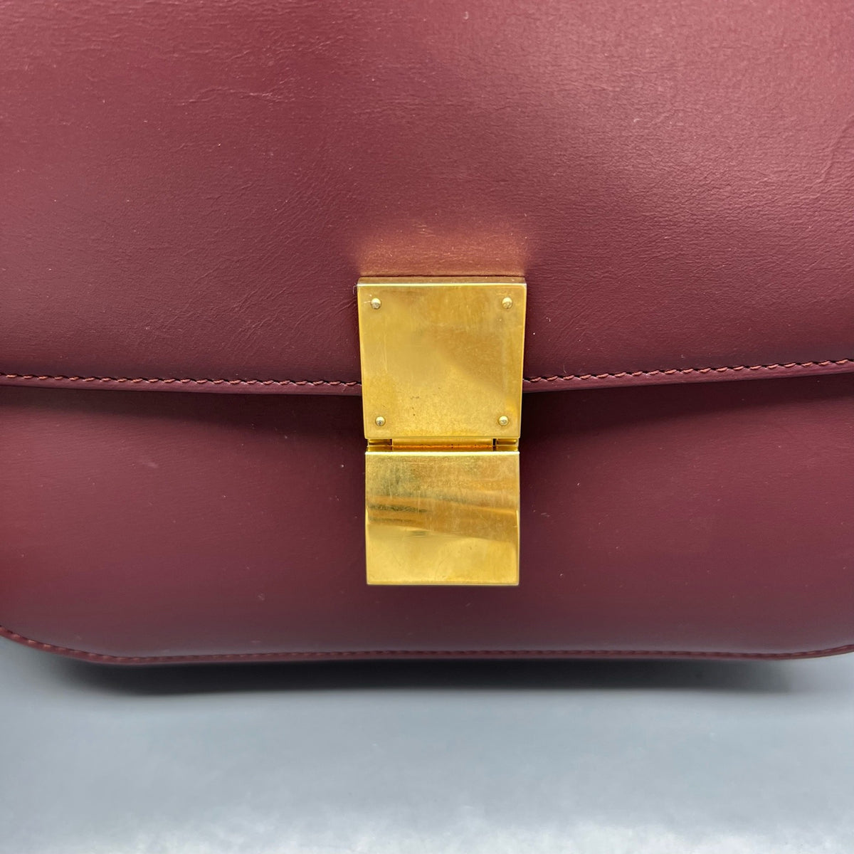 Celine Medium Burgundy Classic Box