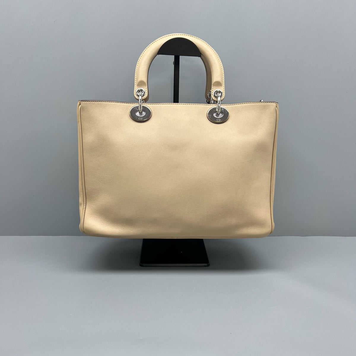 Dior Diorissimo Beige Soft Calfskin Silver‑Tone Hardware