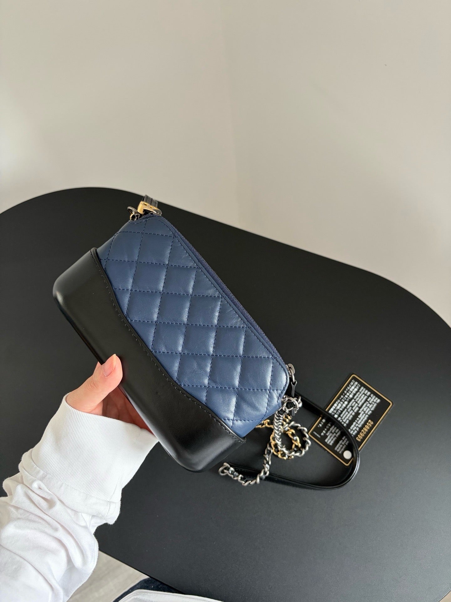 Chanel Gabrielle Mini Navy Blue & Black Leather