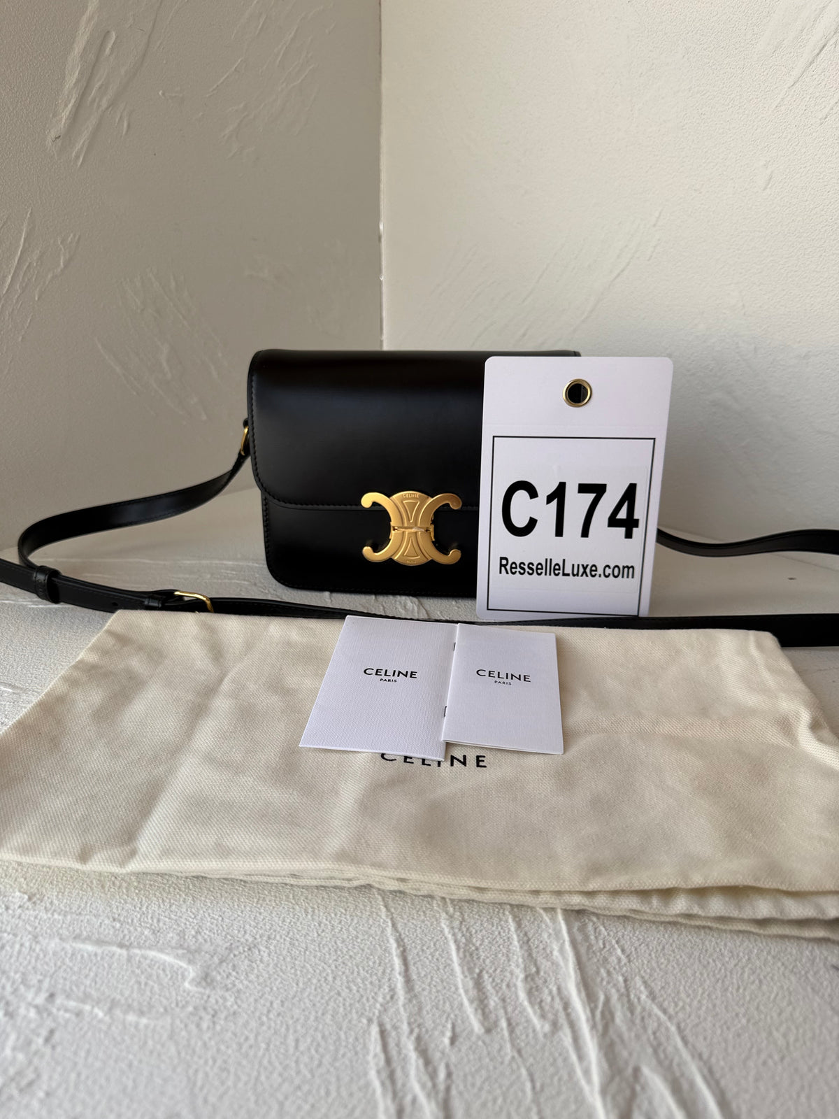 Celine Triomphe Teen Black