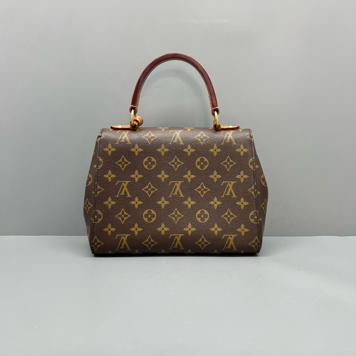 Louis Vuitton Cluny BB Monogram Canvas Red Leather
