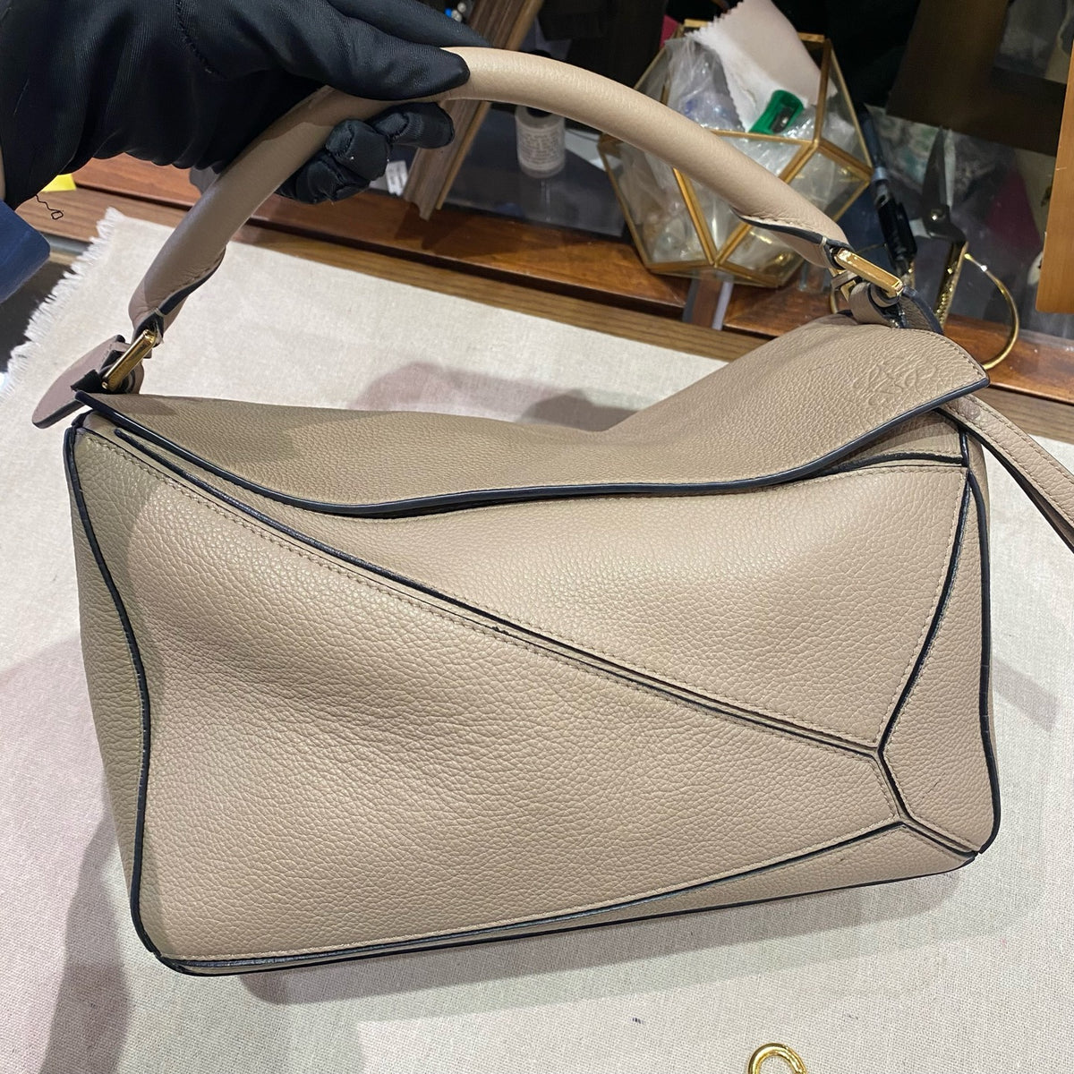 Loewe Puzzle Medium, Sand Grained Calfskin Leather