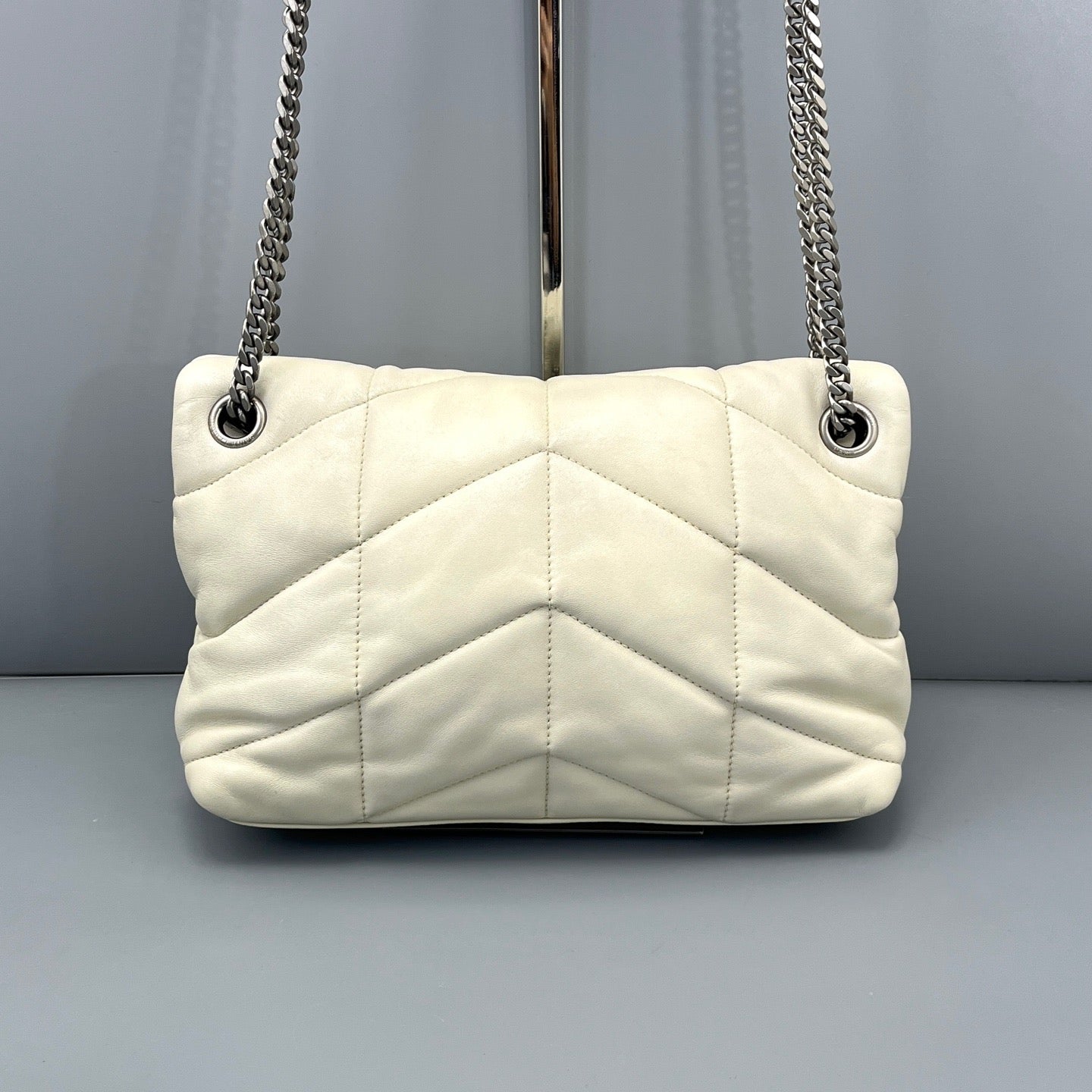 Saint Laurent LouLou Puffer White Quilted