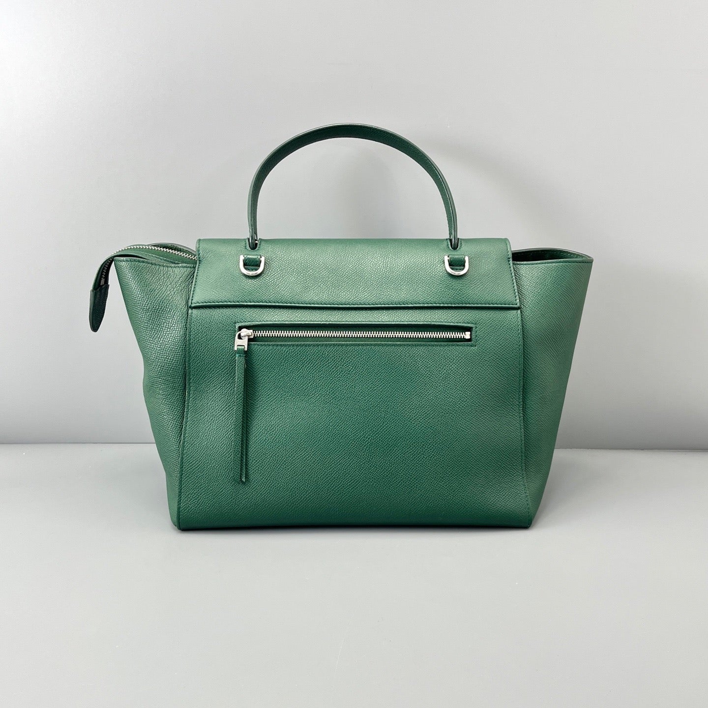 Celine Medium Belt Bag Green Grained Leather Handbag