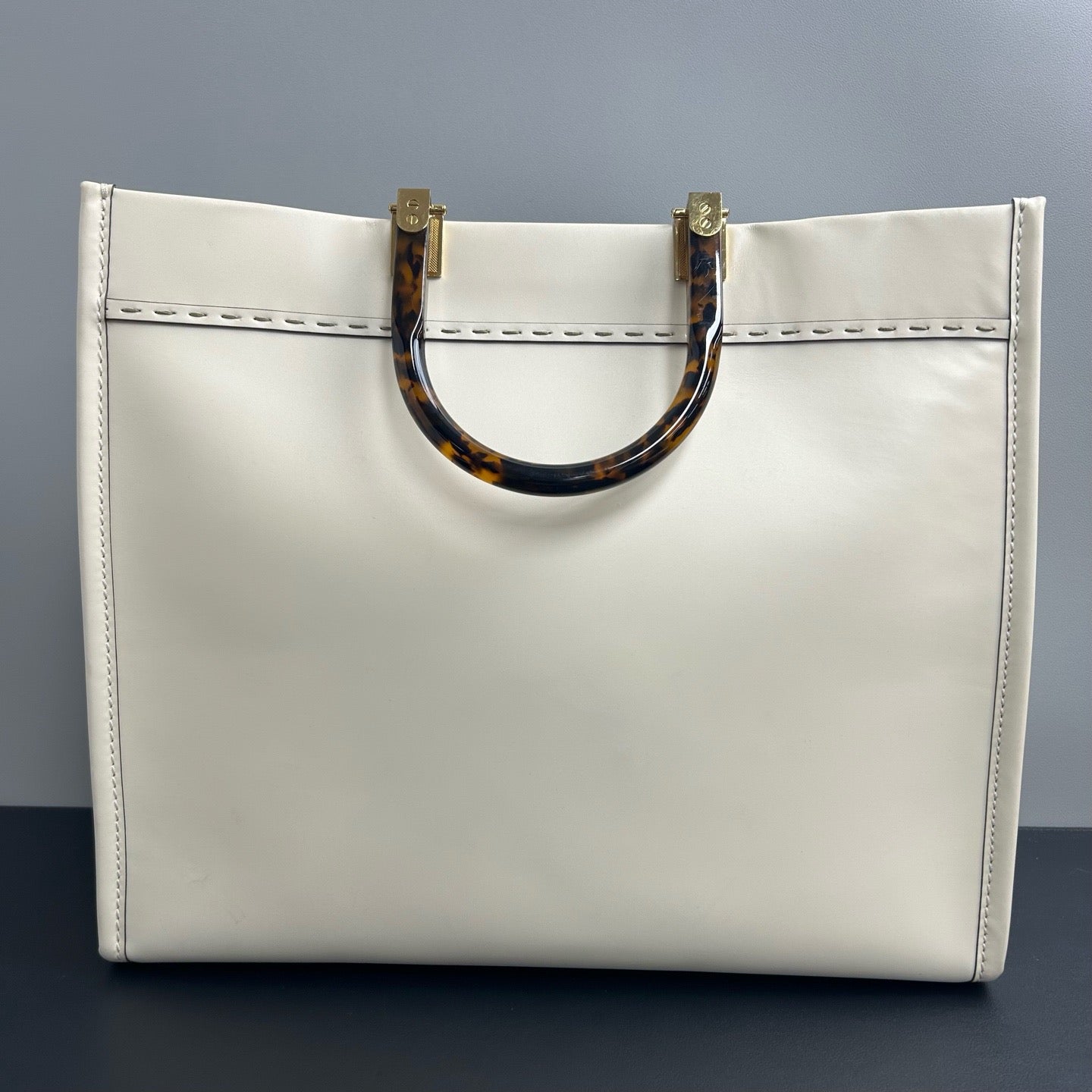 Fendi White Sunshine Medium Tote