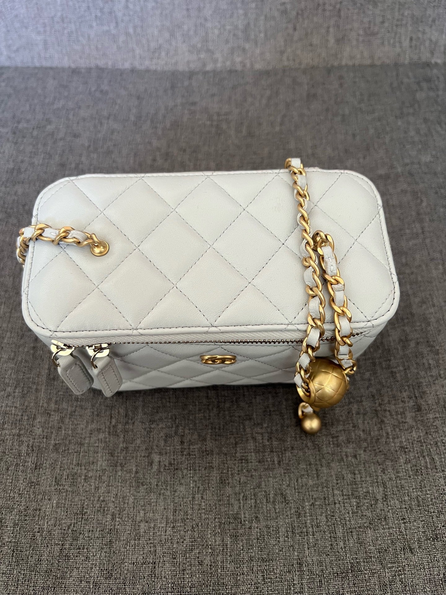 Chanel Vanity Case Small Light Grey