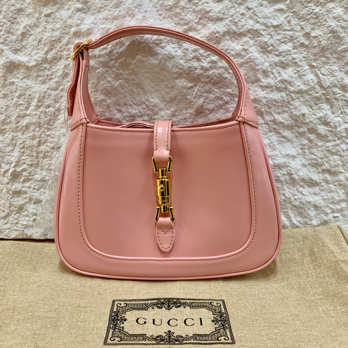 Gucci Jackie 1961 Mini Pink Smooth Leather Handbag
