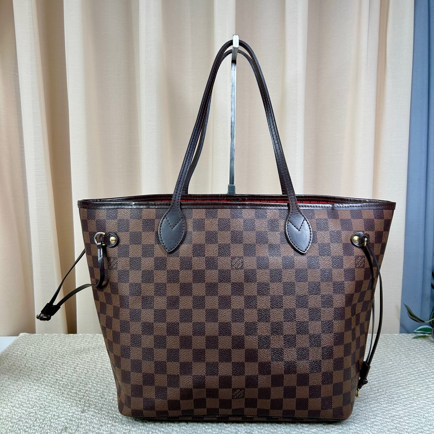 LV Damier Ebene Neverfull Tote Bag