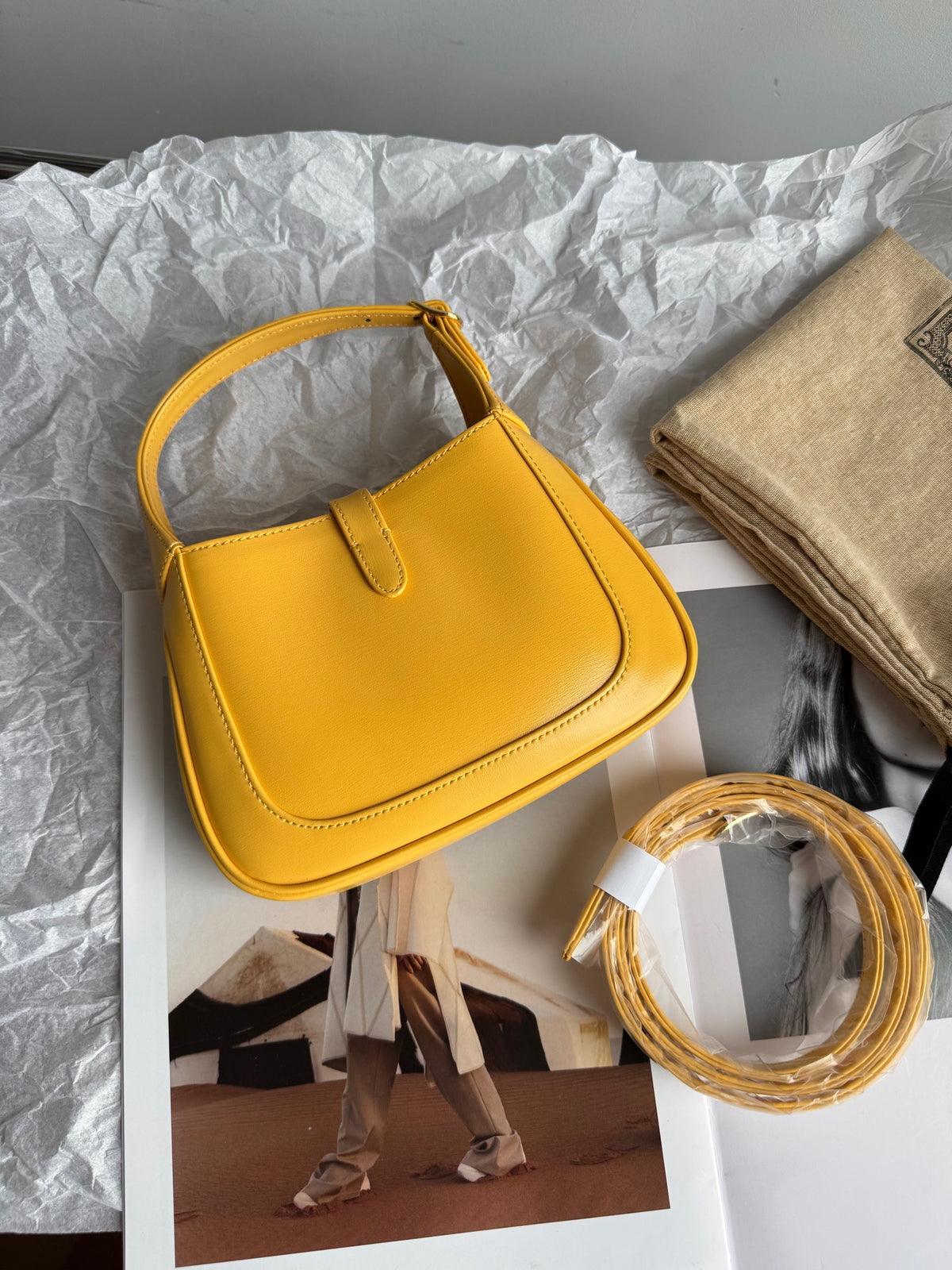 Gucci Jackie 1961 Mini Yellow Leather Shoulder Bag