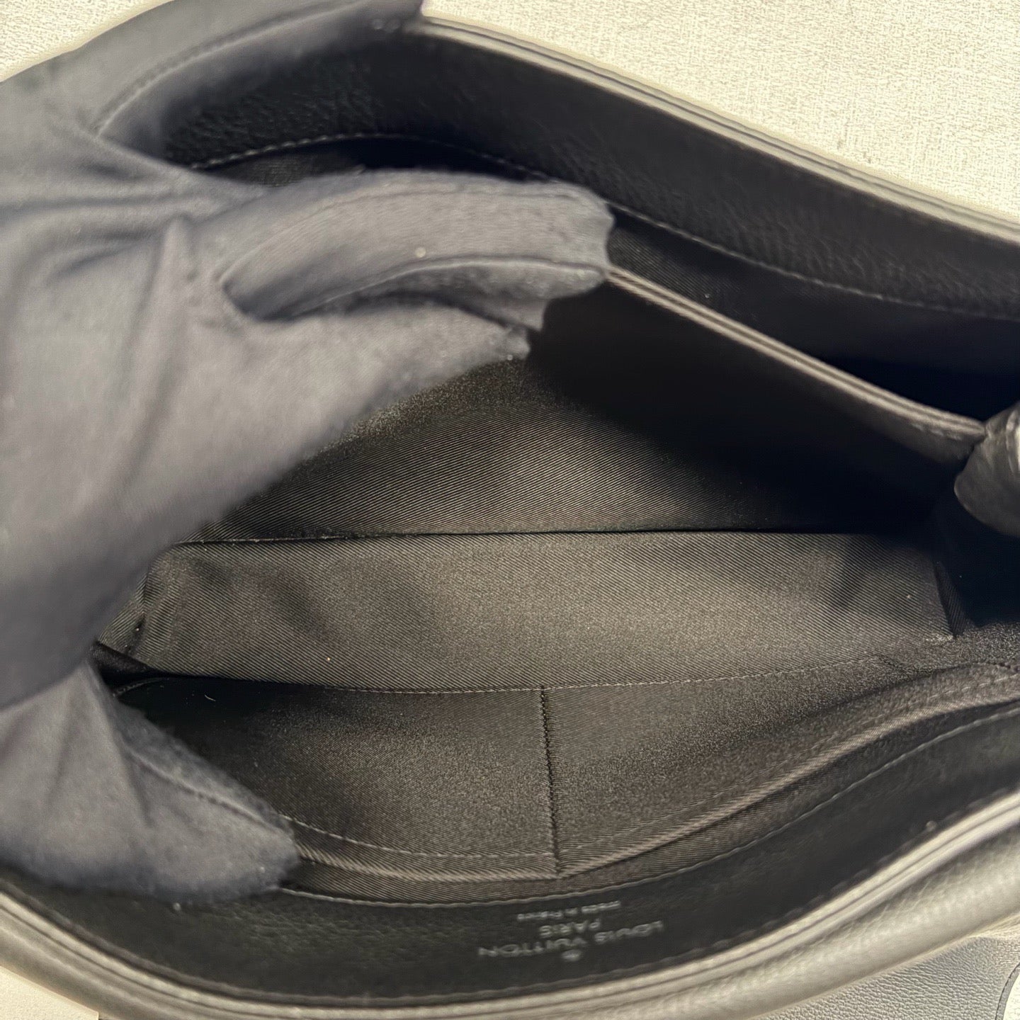 Louis Vuitton Lockme Black Grained Leather Flap Handbag