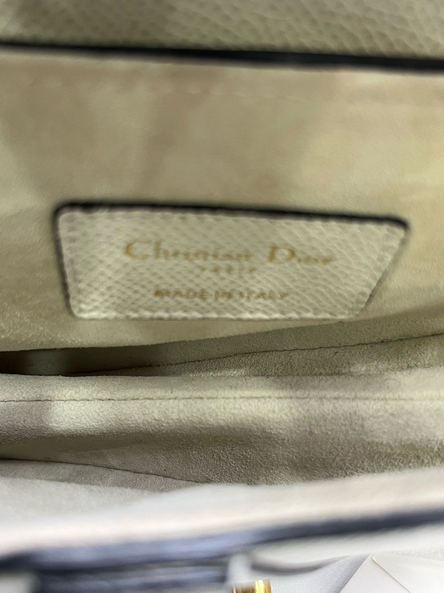 Dior Saddle Medium White Grained Leather Gold Hardware