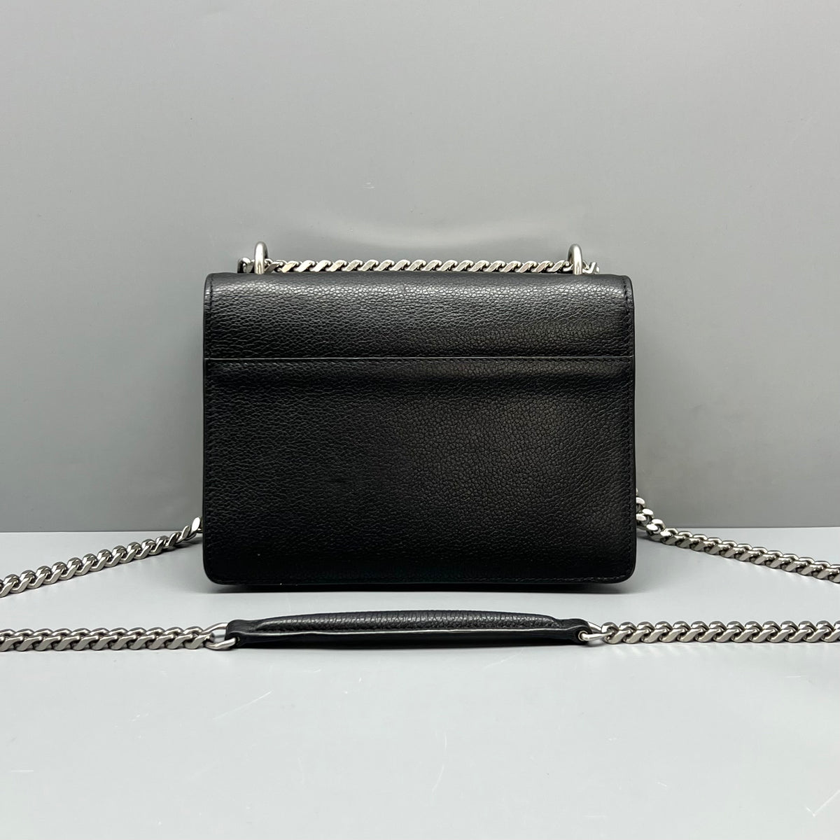 YSL Black Leather Sunset Shoulder Crossbody Bag