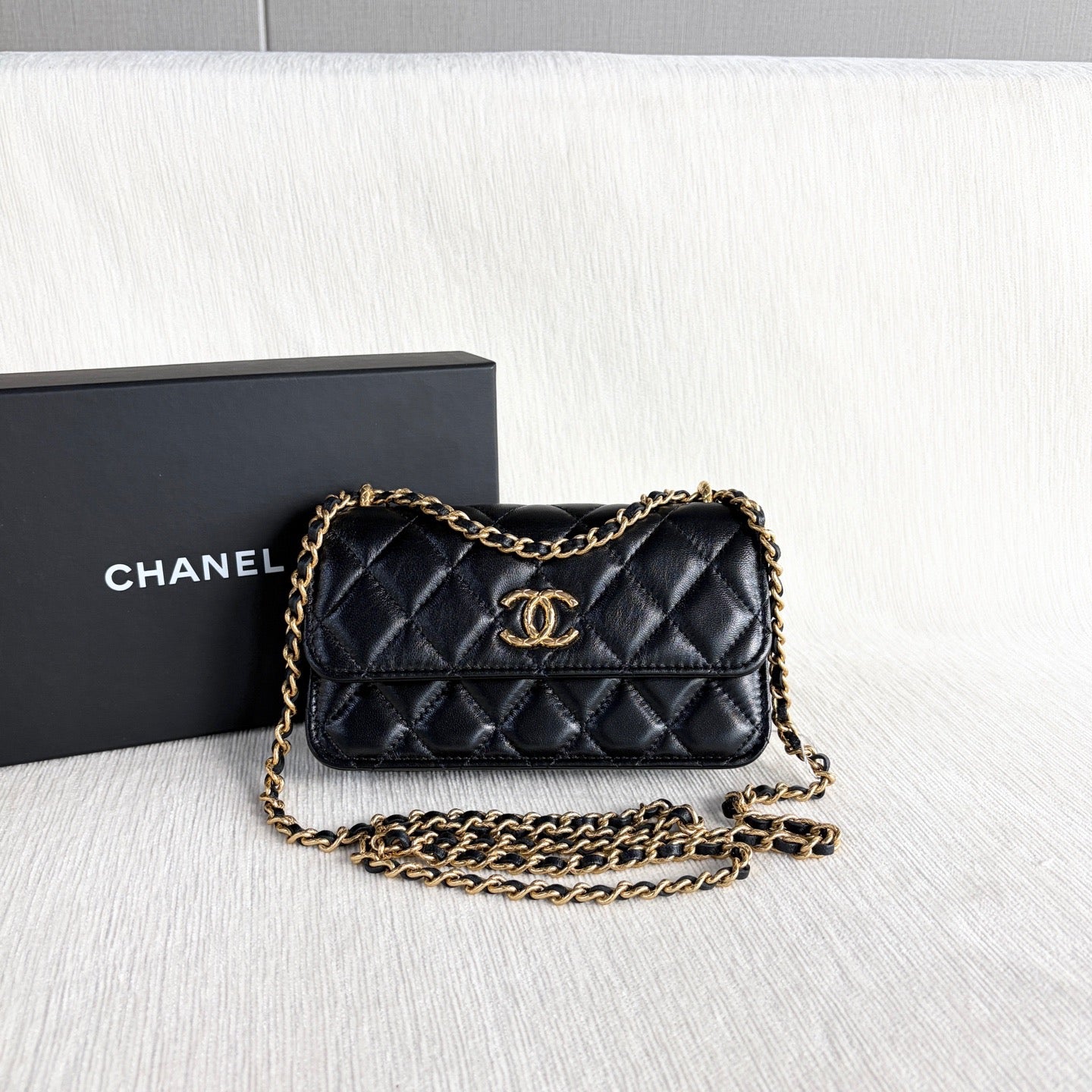 Chanel Mini WOC Black Diamond Quilted Lambskin