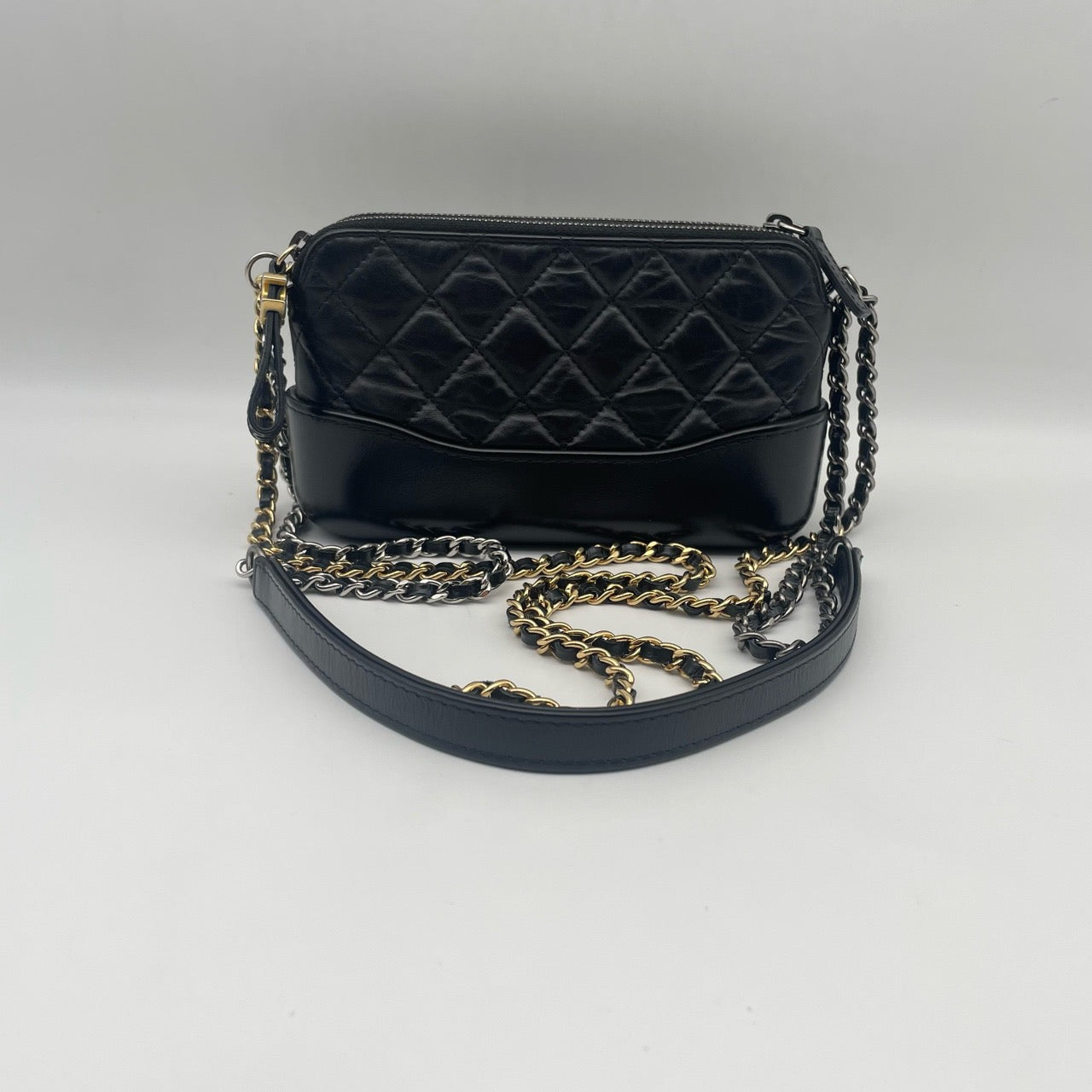 Chanel Gabrielle WOC Black Quilted Lambskin Crossbody Wallet On Chain