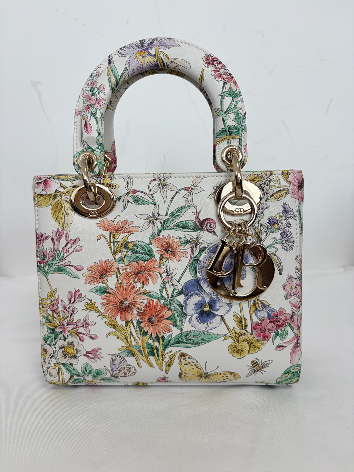 Dior Medium Lady Dior Limited Edition Floral Print Calfskin