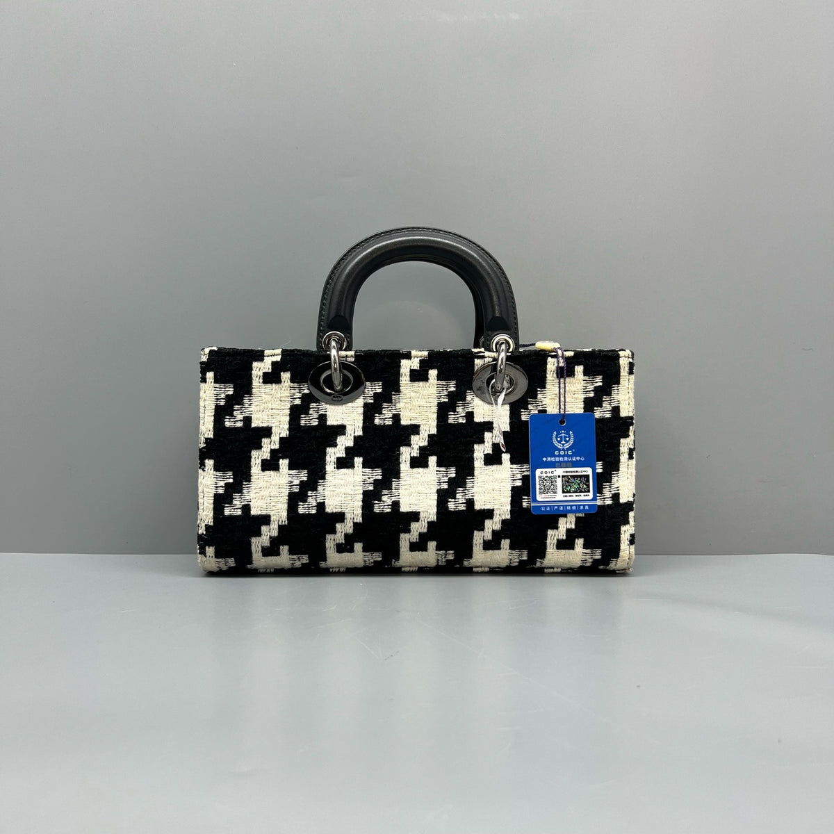 Dior Lady D‑Joy Houndstooth Silver Hardware