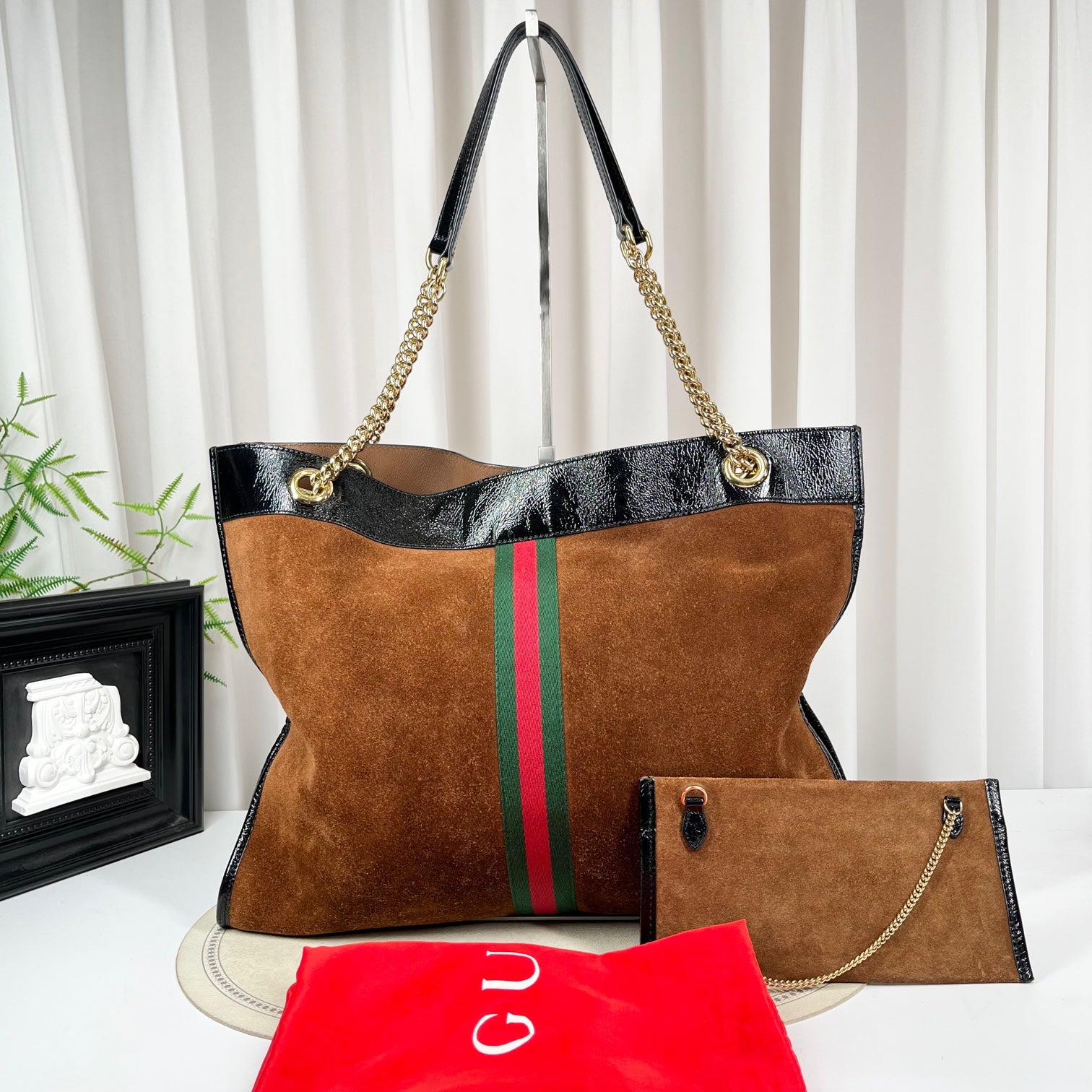 GUCCI Rajah Crystal Tiger Head Tote Bag Set