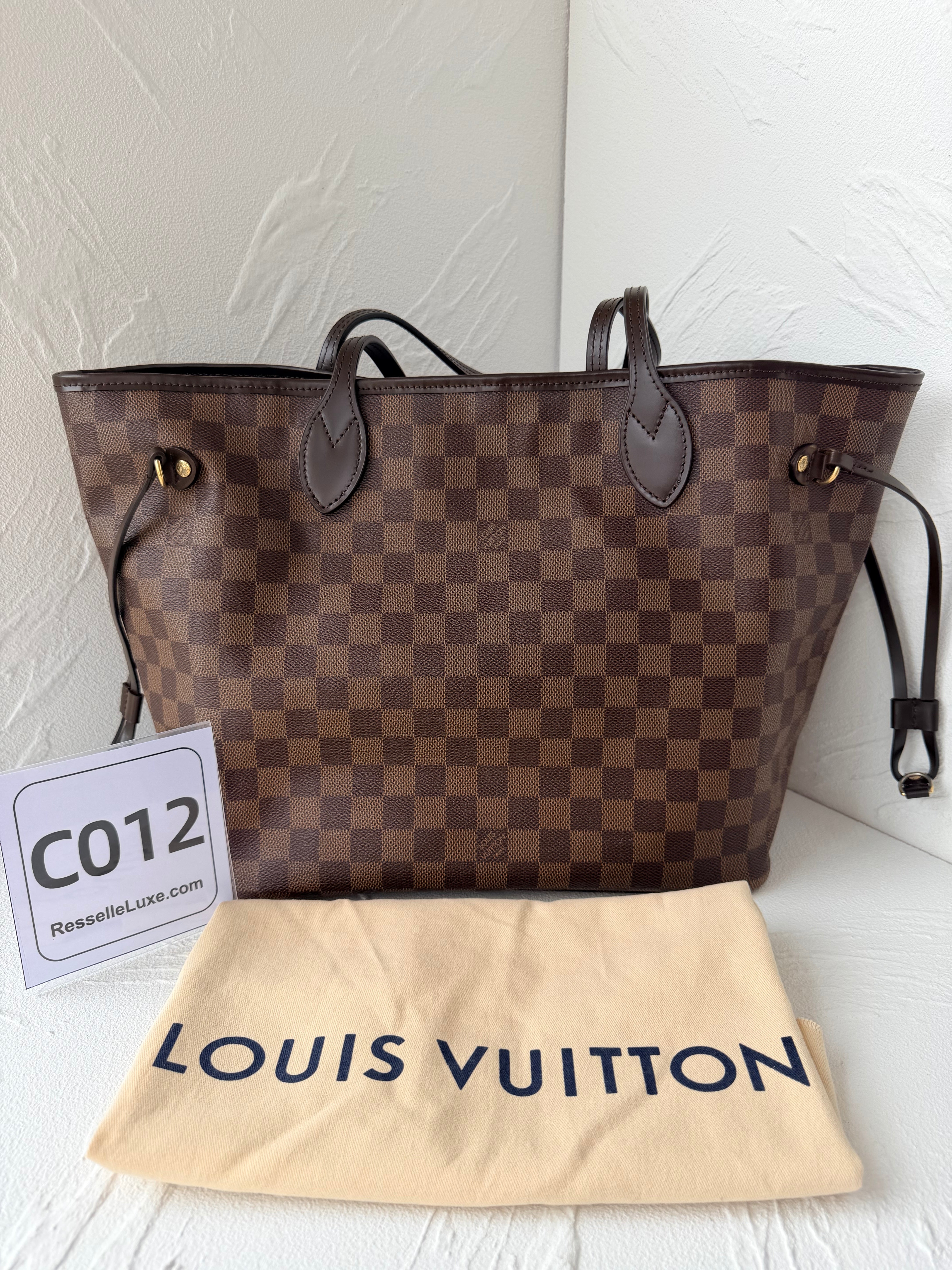 Louis Vuitton Neverfull MM Damier Ebene Canvas Tote Bag