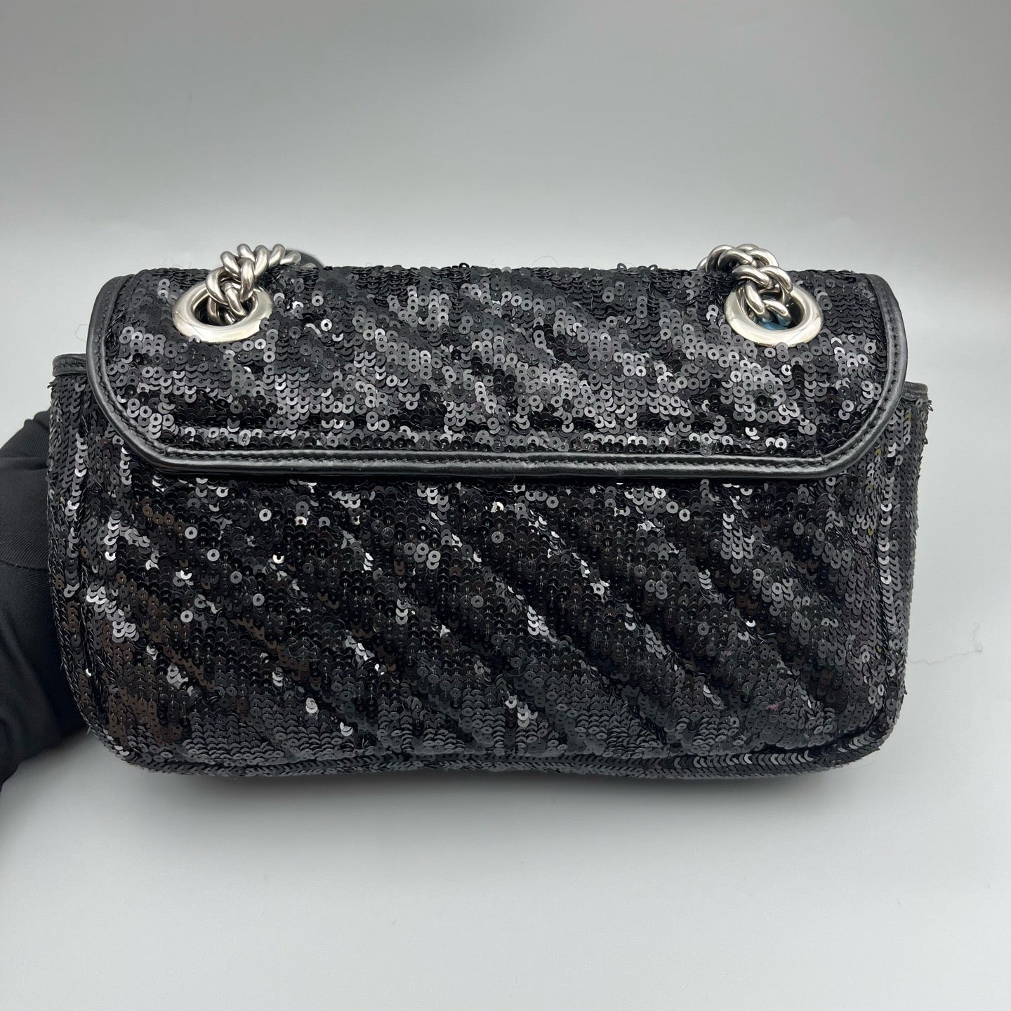 Gucci Black Sequin Marmont Flap